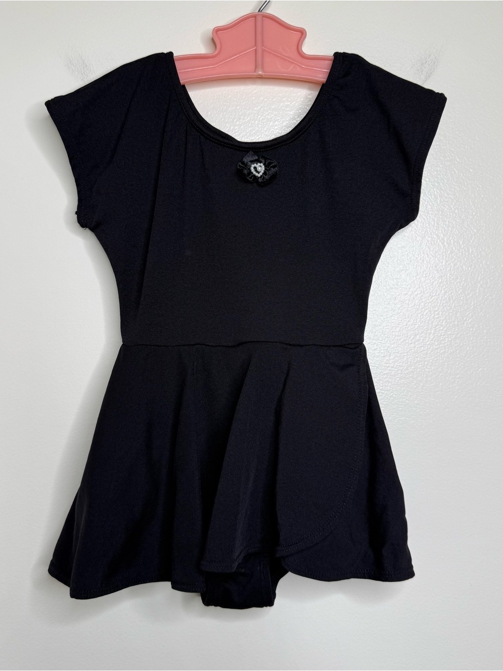 Vintage 90s Moret Black Dance Ballet Leotard Kids Size Medium 7/8 Nylon